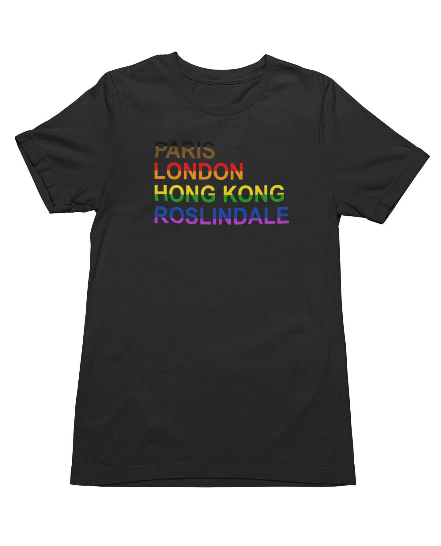 Paris London Hong Kong Roslindale Pride T-shirt