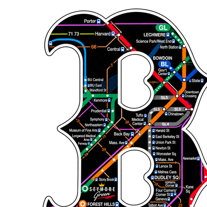 Boston B Transit Map Emblem artwork