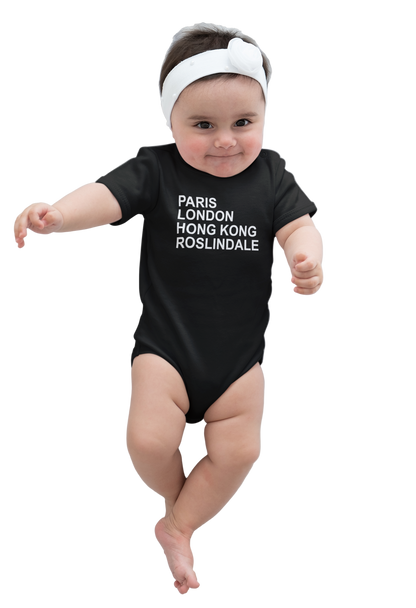 Paris London Hong Kong Roslindale Onesie