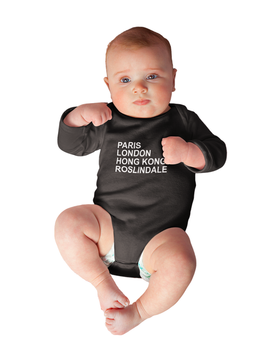 Paris London Hong Kong Roslindale Onesie